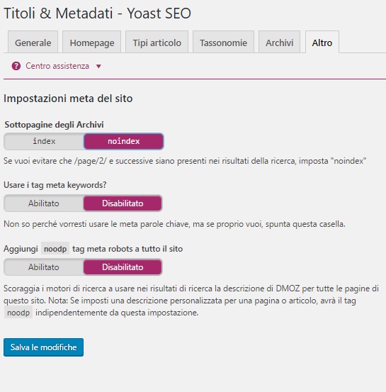 altro yoast seo plugin