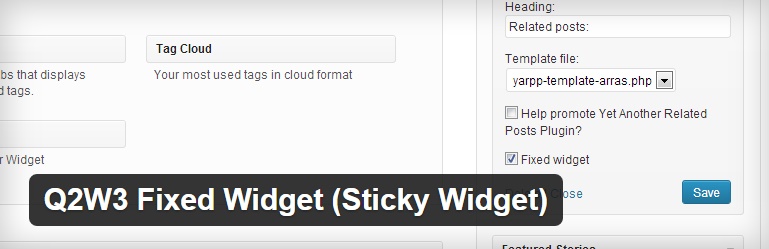 fissare un widget nella sidebar