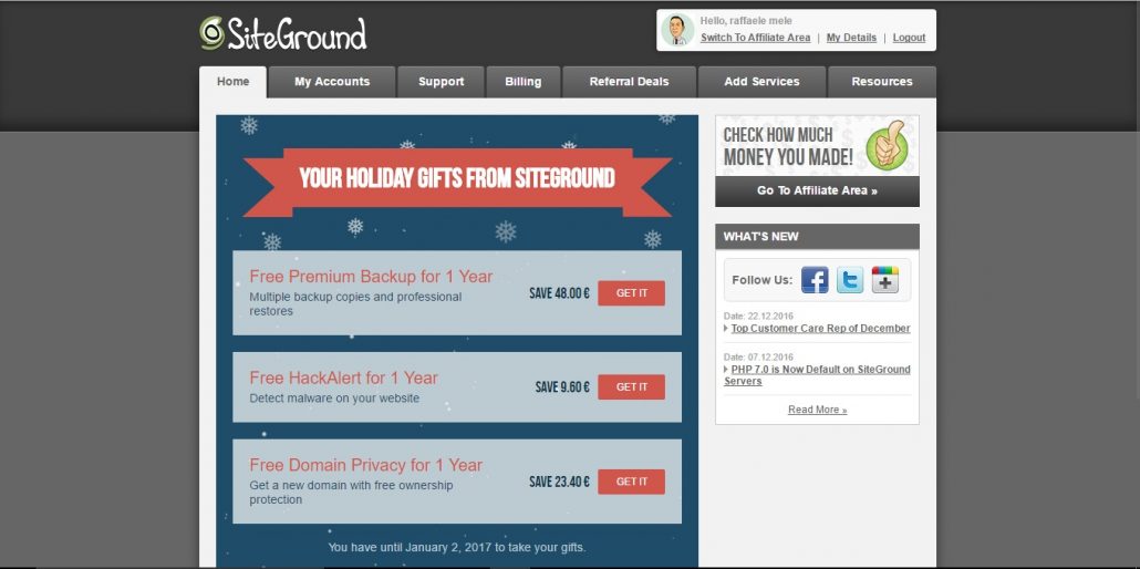 SiteGround Home