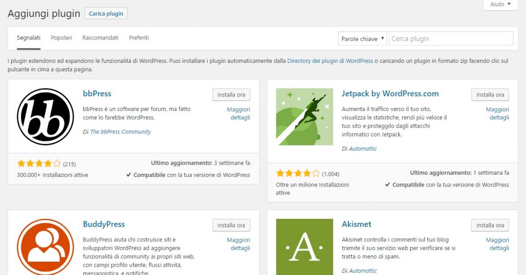 ricerca widget