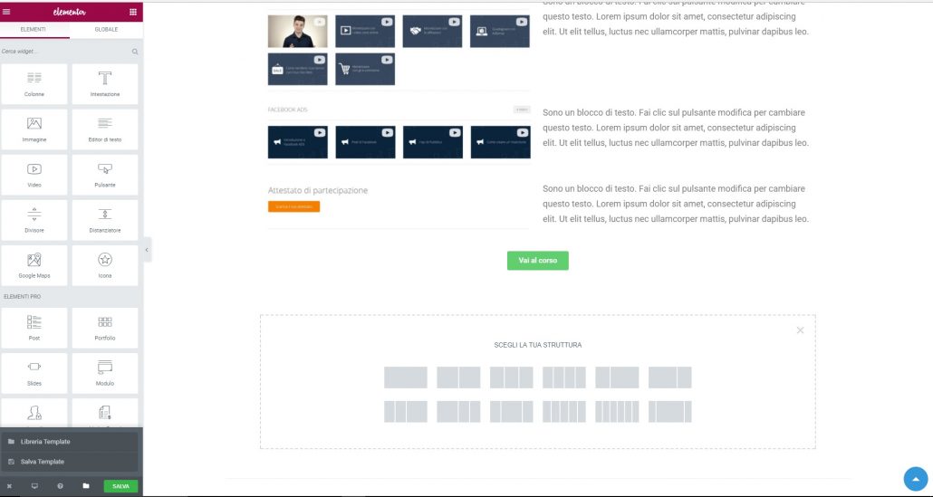 Elementor libreria template