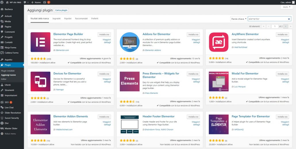 Plugin Elementor page builder
