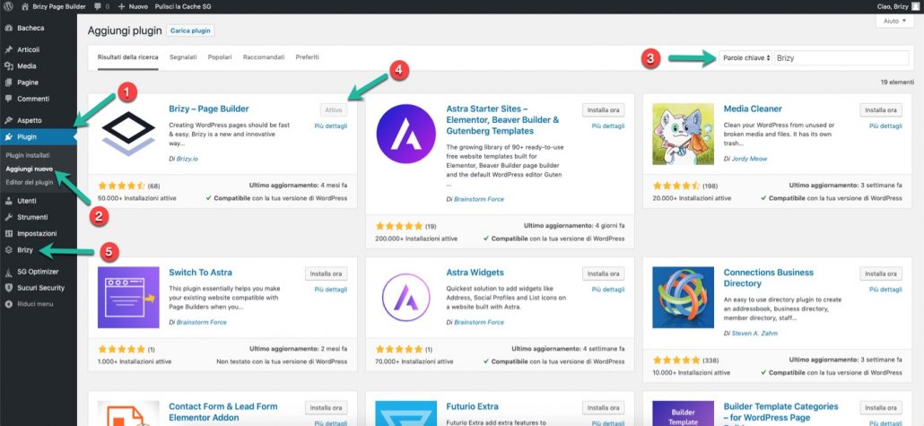 Installare Brizy Page Builder