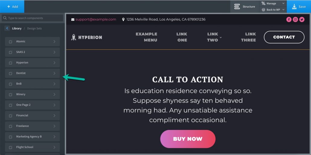 Oxygen page builder template